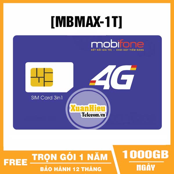Sim 4G Mobifone Max băng thông 1000 GB/ngày