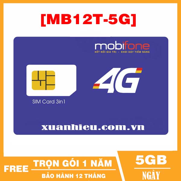  Sim 4G Mobifone trọn gói 1 Năm 5 GB/ngày